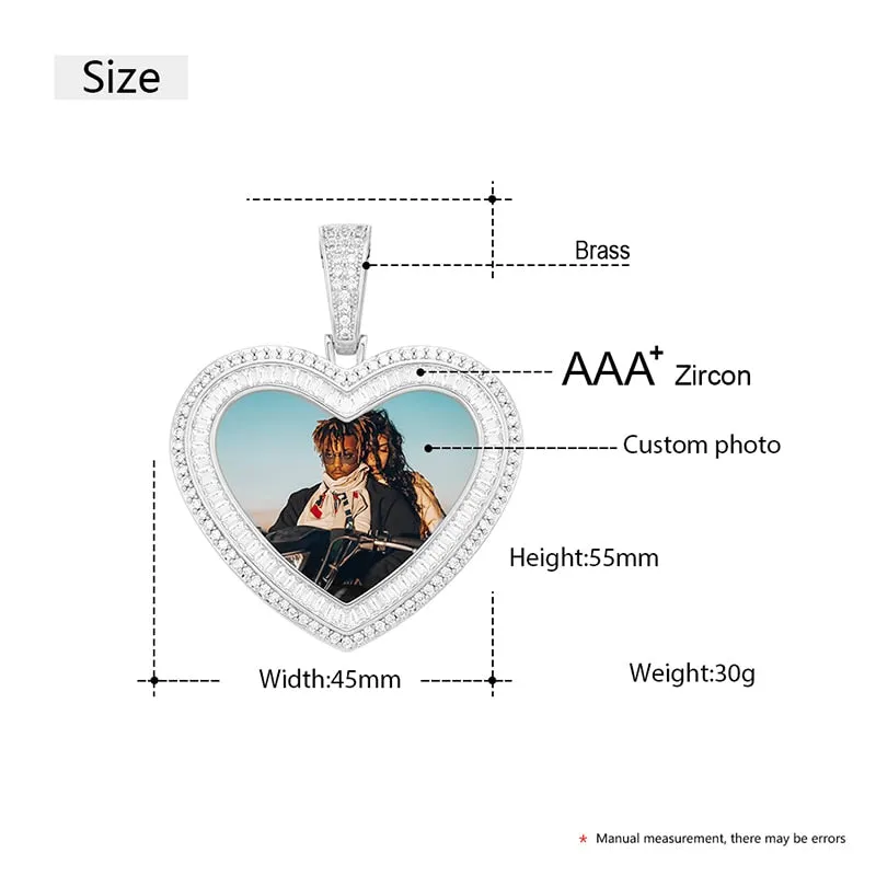 14K Gold Plated Personalized Heart Photo Medallion Necklace- Best Picture Necklace