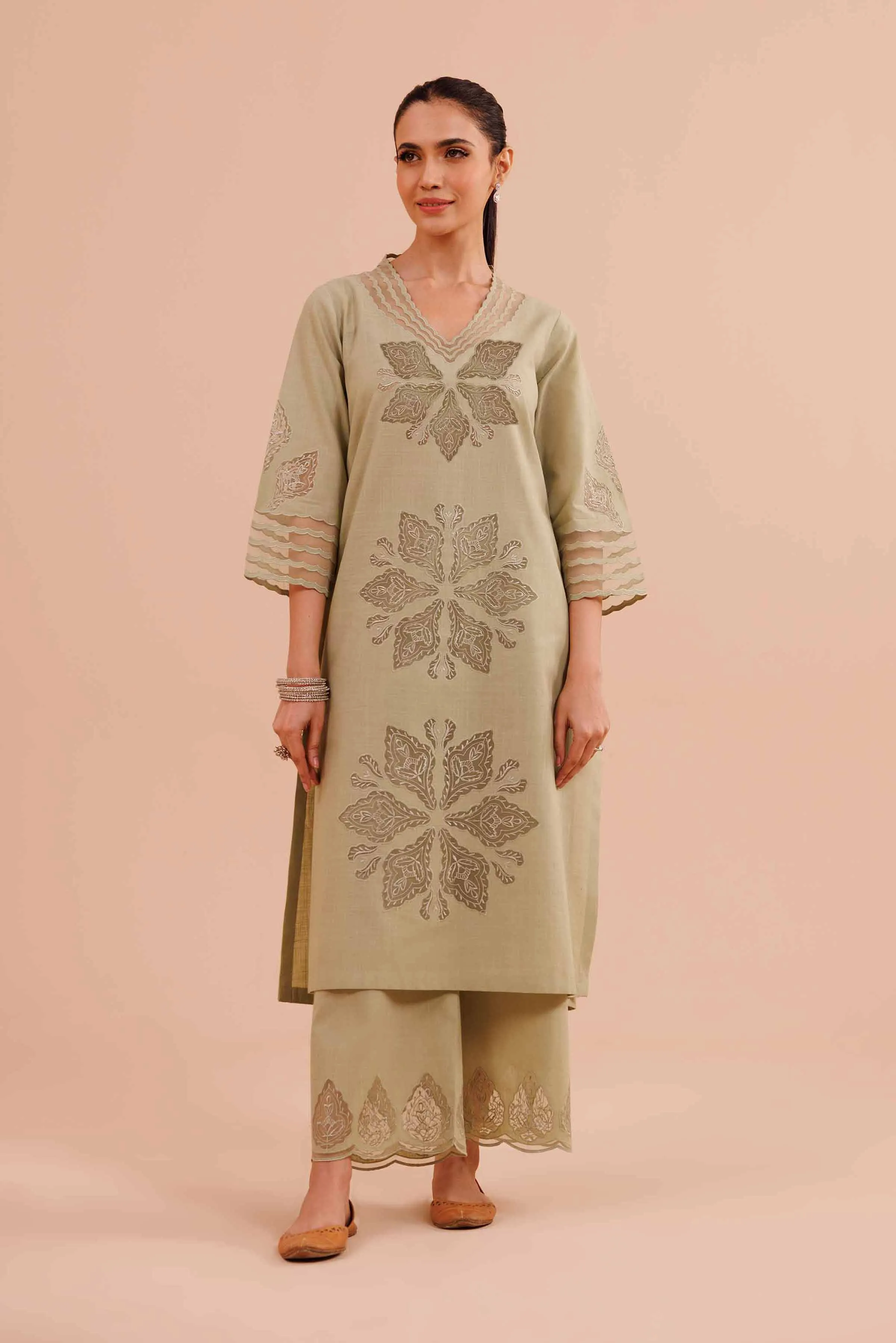 2 Piece - Embroidered Suit - KFE24-23