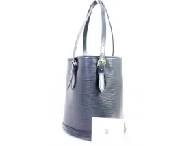 Authentic Pre-owned Louis Vuitton Special Ordered Epi Black Petit Bucket Pm Tote Bag M58992 191051