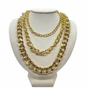 Chunky Chain Link  3 pcs Statement Necklace