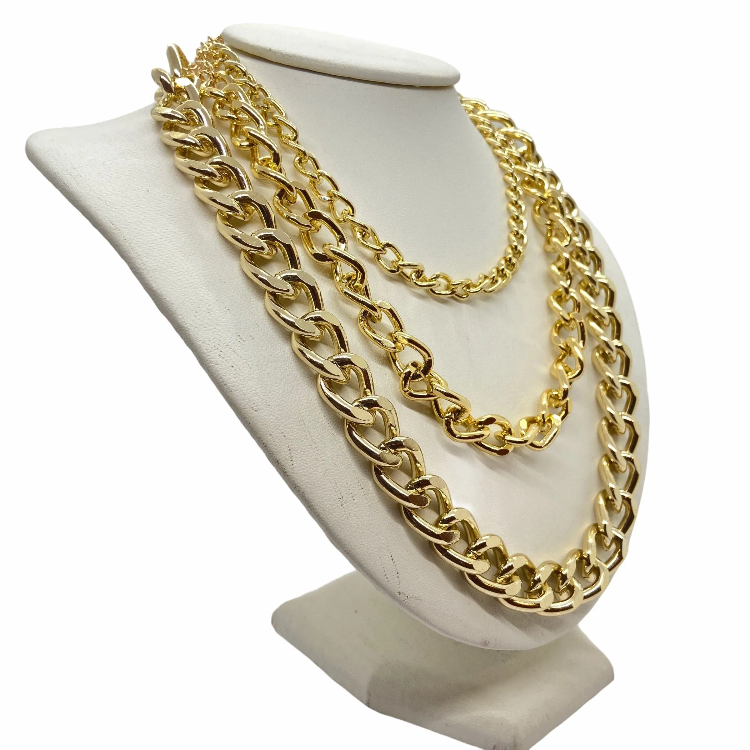 Chunky Chain Link  3 pcs Statement Necklace