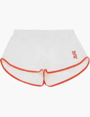 Jersey Contrast Trim Shorts (Milk and Burnt Orange)