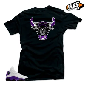 Jordan Retro 13 Lakers Sneaker Tees Shirt- Bull