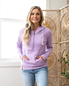 NEW! Ampersand Ave Performance Fleece HalfZip Hoodie - Wisteria