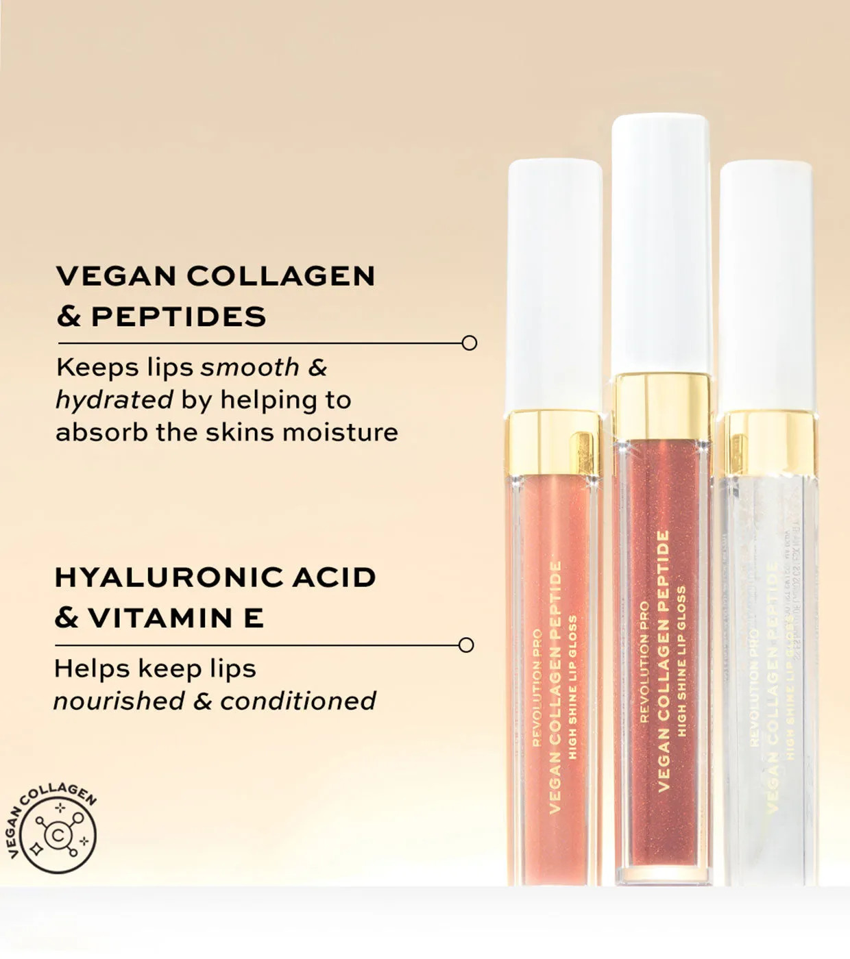 Revolution Pro - Brillo de labios Vegan Collagen Peptide - Bella