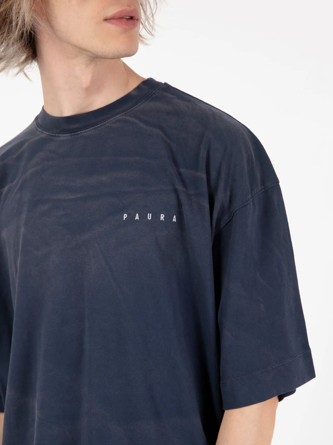 T-shirt effetto dirty dark blue