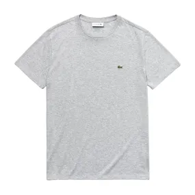 T-shirt Lacoste Girocollo Cotone Pima Grigio Chine