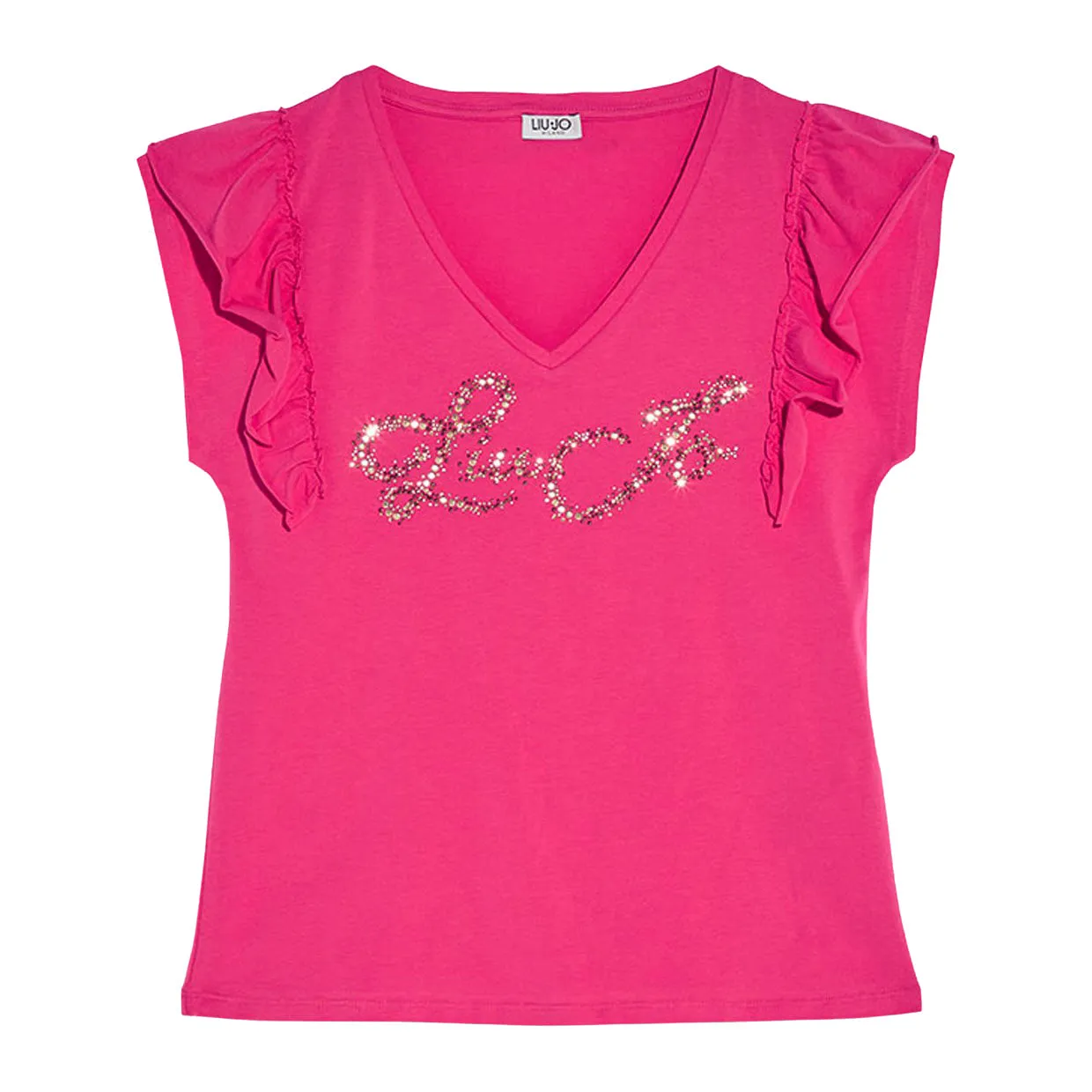 T-shirt Liu-Jo Ecosostenibile Volants Fucsia