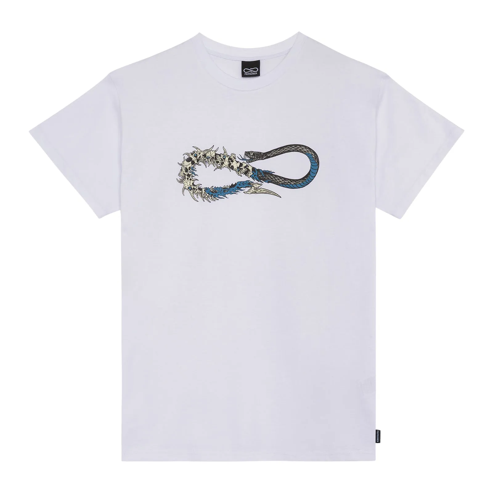 T-shirt Propaganda Skullsnake Bianco