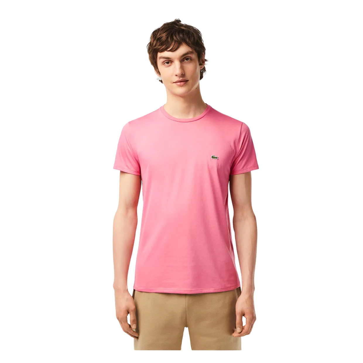 T-shirt Uomo Lacoste Girocollo Cotone Pima Rosa