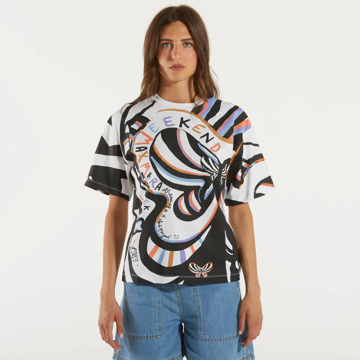 Weekend Max Mara t-shirt bianca con stampa