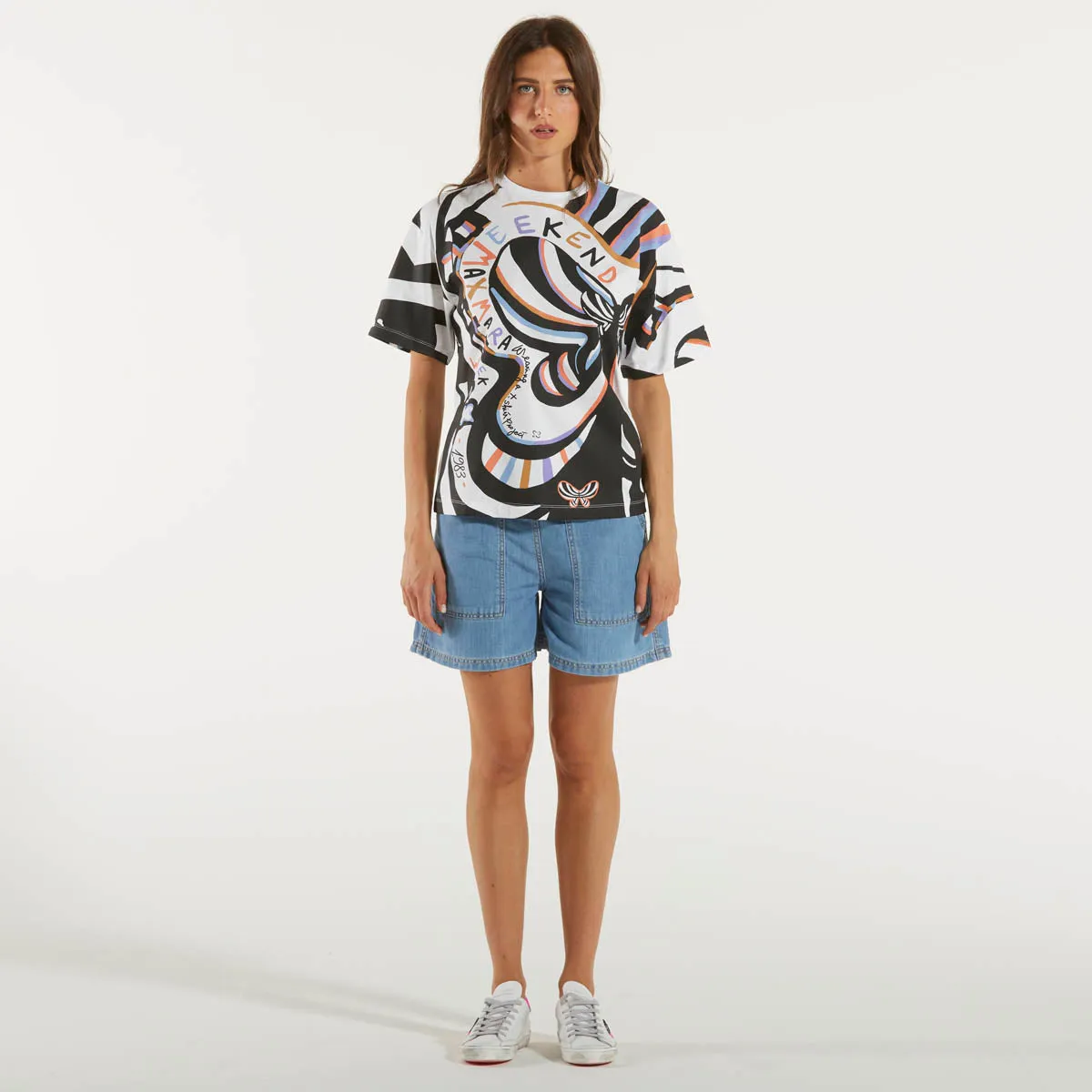 Weekend Max Mara t-shirt bianca con stampa