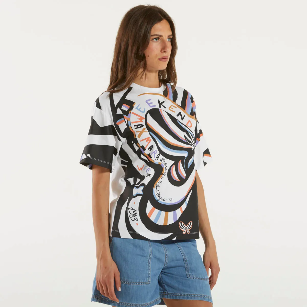 Weekend Max Mara t-shirt bianca con stampa